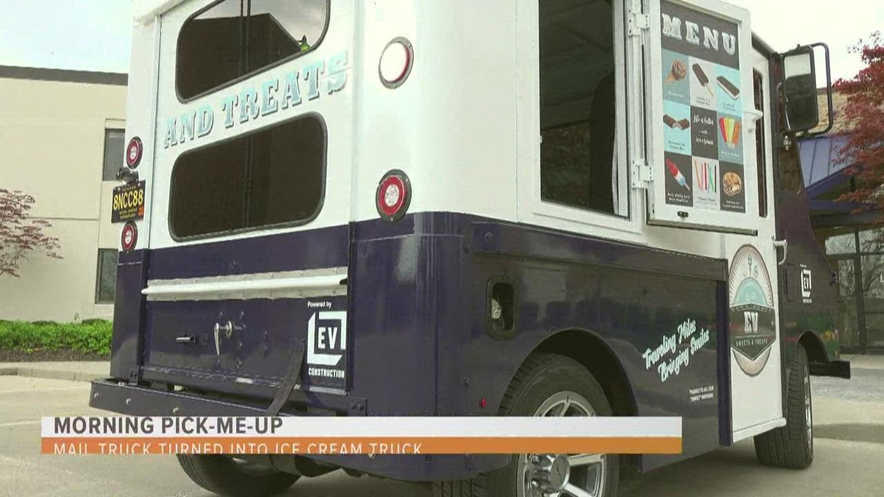 Construction company uses mail truck turned ice cream truck to deliver sweet treats