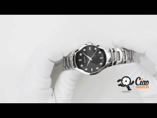 ساعة بولوفا دايموند مرصعة بالألماس الطبيعي كوارتز رجالية - 96D117