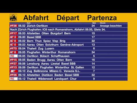 SBB Ansage - Verbindungen in Zürich HB
