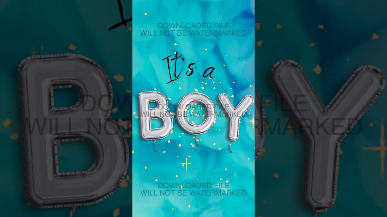 Gender Reveal Video It's a Boy! Instant download Video Card Digital Pregnancy Announcement Video