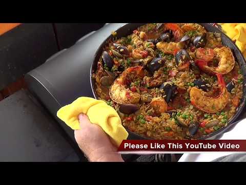 Seafood Paella on Griddle Master Griddle Top