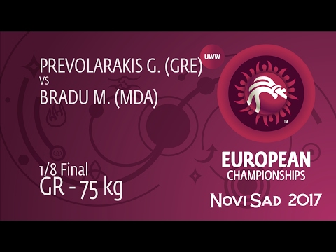 1/8 GR - 75 kg: M. BRADU (MDA) df. G. PREVOLARAKIS (GRE) by FALL, 10-7