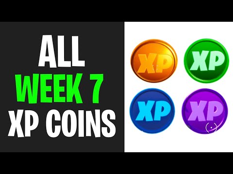 All WEEK 7 XP Coins Locations - Fortnite SEASON 5 (Blue, Green, Purple, Gold)