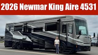 A preview image of the linked video showcasing 2026 Newmar King Aire 4531