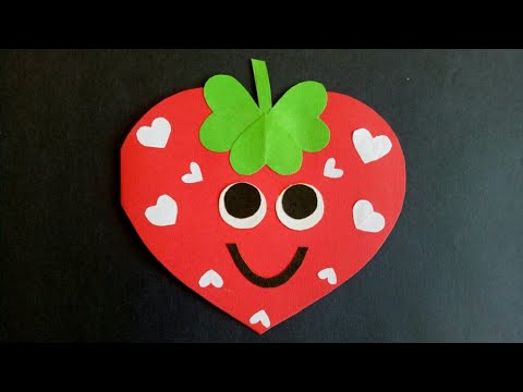 Strawberry card|Project idea|how to make birthday card|Valentines crafts |cute card Video
