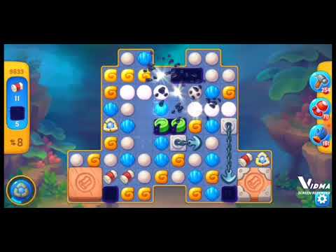 Fishdom. 9633 level no boosters and diamonds. 15 moves (❌ no lightning)