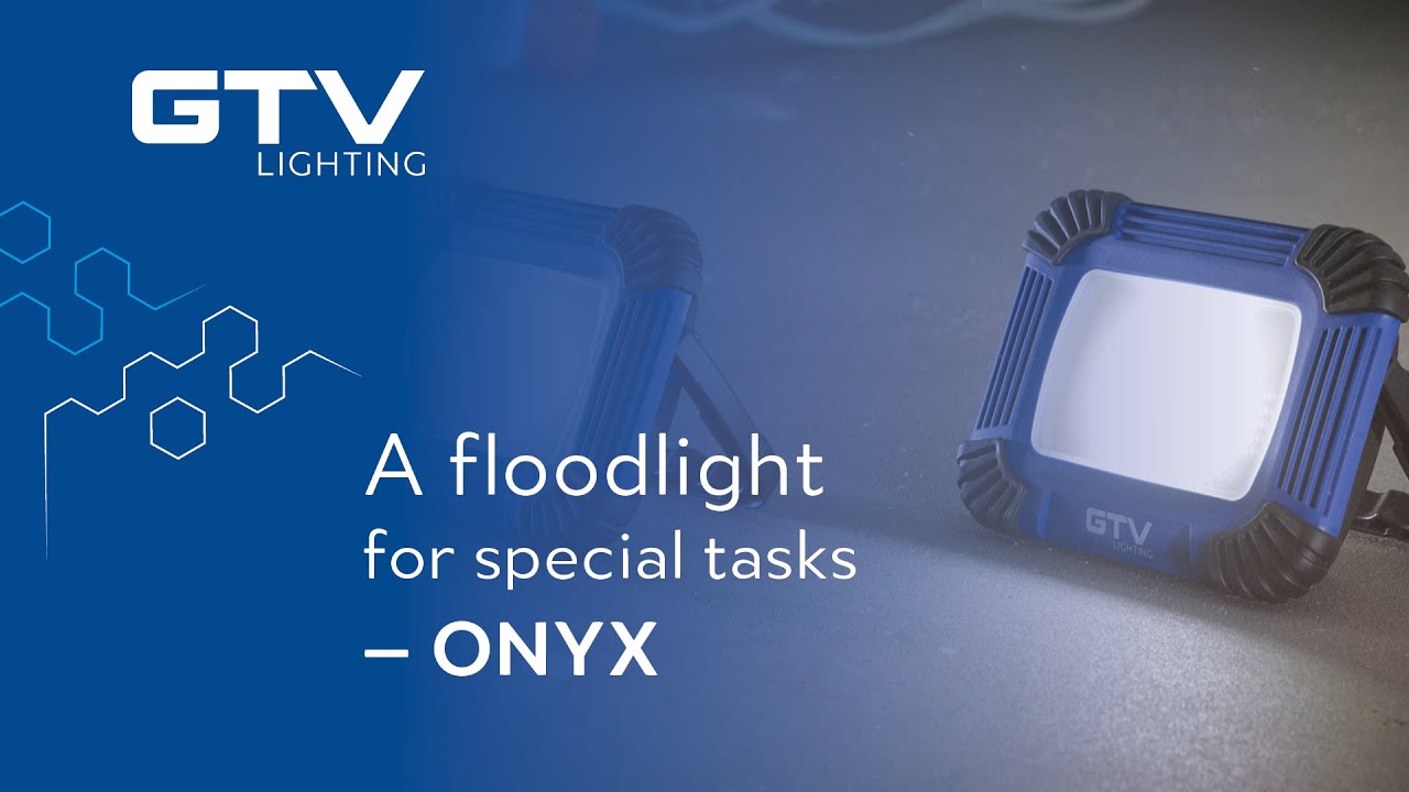 20W LED prožektorius GTV ONYX, su pakraunamu maitinimo šaltiniu