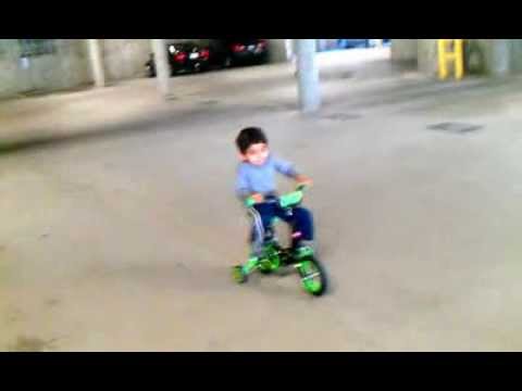 Shaivya riding his bike