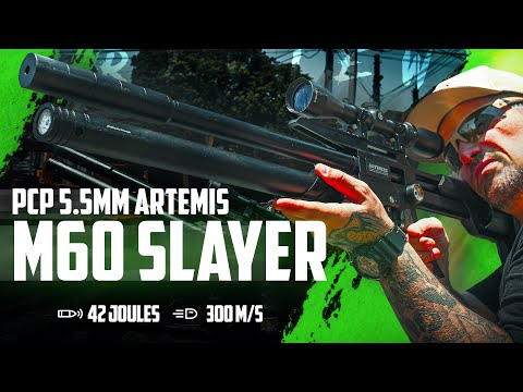 Essa carabina atira 20 chumbinhos e tem muita força!! PCP M60 5.5mm