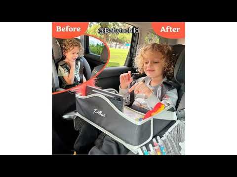 PILLANI Kids Travel Tray for Car - Car Seat Tray with Activity Sheets & Pens, Road Trip Essentials for Car & Airplane, Must Have Toddler Travel Lap Desk Accessories - Road Trip Activities for Kids video review thumbnail