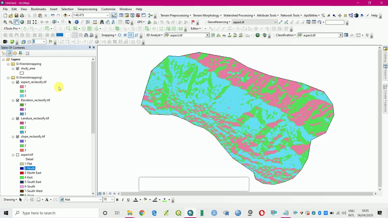 ArcGIS Tutorial 7 :   Fire risk mapping using arcgis/arcmap