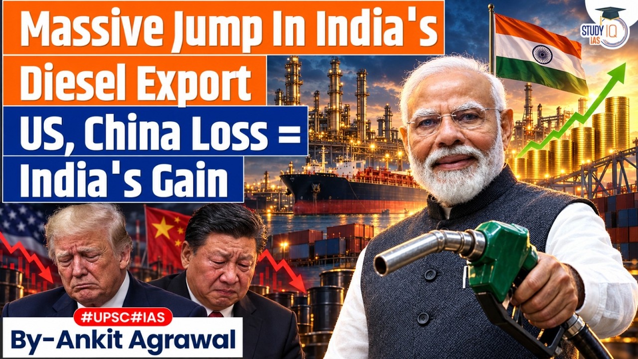 India's Diesel Exports Surge as Europe Faces Supply Shock | Ankit Agrawal Study IQ