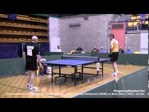 2013 Australian Veterans Table Tennis Champ., O60 Final, Paul Pinkewich (NSW) vs Brian Berry (VIC)