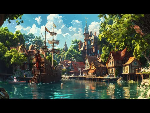 Relaxing Celtic Music: Fantasy Medieval Music | Harbor in the Countryside Village