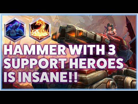 Sgt Hammer Napalm - HAMMER WITH 3 SUPPORT HEROES IS INSANE!! - Grandmaster Storm League