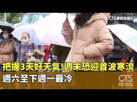 把握3天好天氣！　週末恐迎首波寒流　週六至下週一最冷