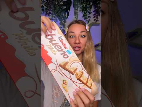 Eating giant white kinder bueno 😍