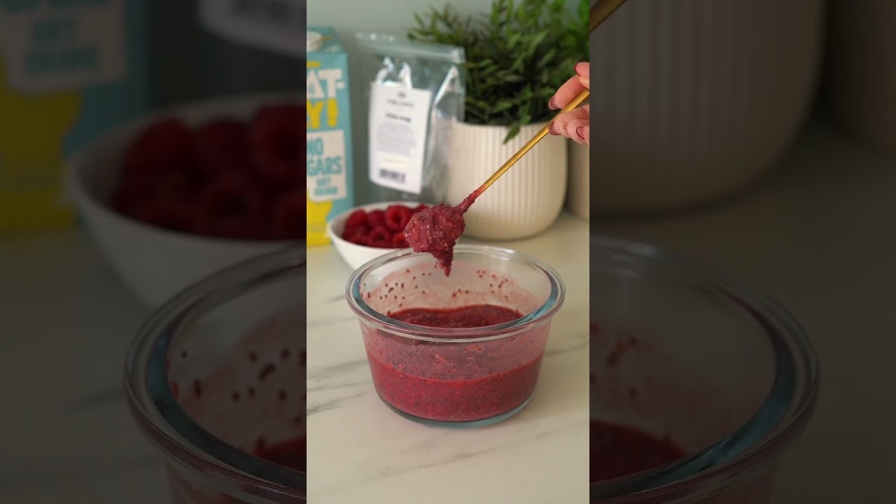 Málnás chia pudding- finom és egészséges desszert #granola #veganfood