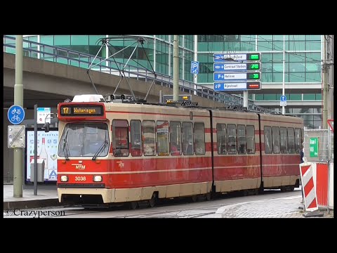 HTM tram GTL 3038 (met oude kop) lijn 17 te Schedeldoekshaven Den Haag