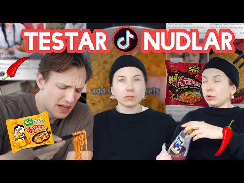 Testar TikTok-trenden "SPICY NOODLES" och det är SÅ STARKT.... 🚨🌶️ 🥵