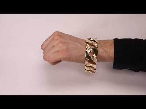 B40 - Heavy-weight Solid Ornate Curb Bracelet