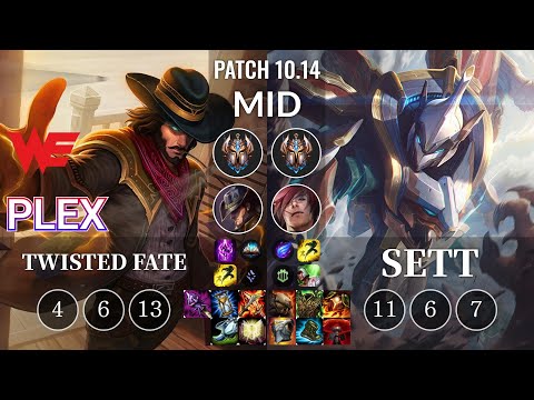 WE Plex Twisted Fate vs Sett Mid - KR Patch 10.14
