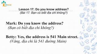 Bài 17: Bạn có biết địa chỉ không? |  Lesson 17: Do you know addresss?
