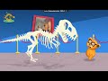 Mega Gummy Scared Of Skeleton Dinosaur In The Museum