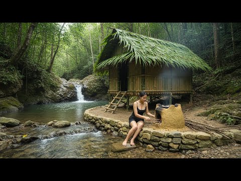 Solo Forest Survival: One Woman, One Shelter, One Fire, One Chance#survival #viral