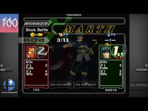 RogaSmash 100 - Giin vs JohsyJam - Losers Quarters - Melee