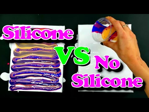 Acrylic Pouring with Silicone Oil Vs No Silicone Experiment