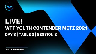 LIVE! | T2 | Day 3 | WTT Youth Contender Metz 2024 | Session 2