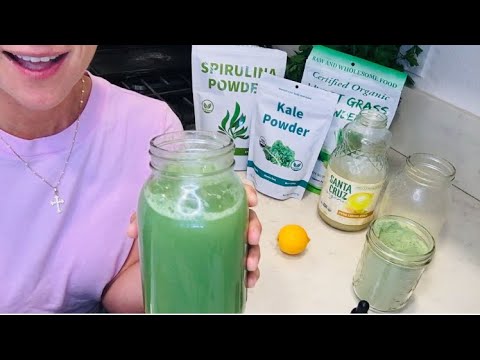⚡️Easy Alkalizing Green Drink Recipe 😋 | No juicer or blender | Kale, Lemon, Water💧#alkalinefood