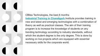 All about Industrial Training | CBitss Technologies