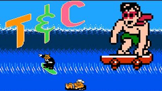 T&C Surf Designs (NES) original video game | full game (all 3 modes) session for 1 Player 🎮