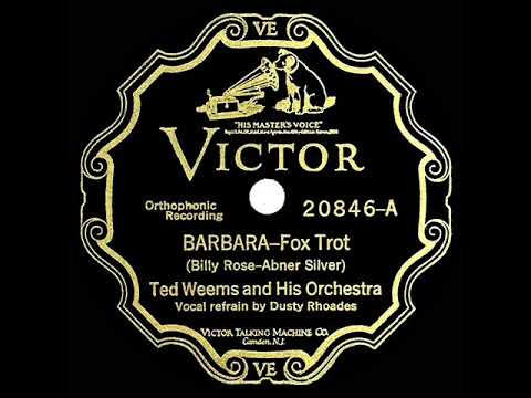 1927 Ted Weems - Barbara (Dusty Rhoades, vocal)