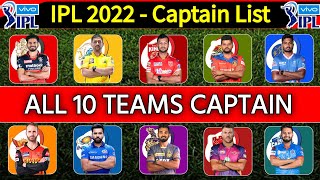 IPL 2022 All Teams New Captain List | List of 10 Teams Captains IPL 2022 | IPL 2022 Two New Teams |