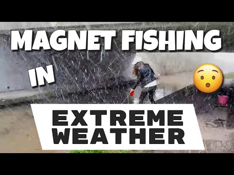Magnet fishing in gale force winds and snow #magnetfishing