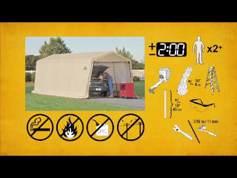 ShelterLogic Instant Garage Auto Shelter - 20ft.L x 10ft.W, Sandstone, Model# 62680