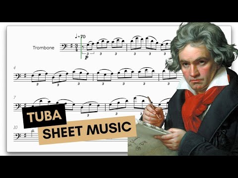🌕 How to play Moonlight Sonata | easy tuba sheet music | Beethoven