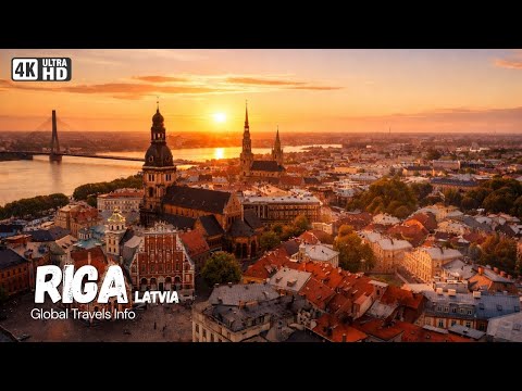 Riga, Latvia 4K: Relaxing Cinematic Drone Journey