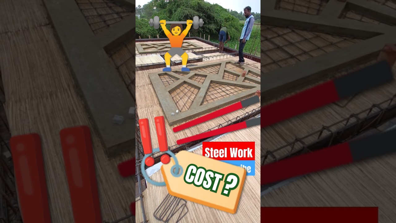 Reinforcement work in progress for concrete false ceiling design with🏠roof slab.#engineer#home#veedu