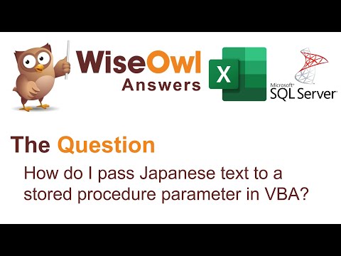 Wise Owl Answers - How do I pass Japanese text to a stored procedure parameter in VBA?