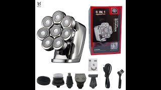 6 IN 1 Electric Head Shavers for Men Razor 9D Floating Cutter Grooming Head Shaver Wet and Dry Cordl youtube video