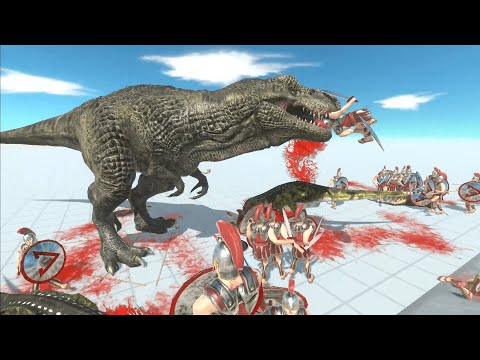 SPARTA Taking down Dinosaur - Animal Revolt Battle Simulator