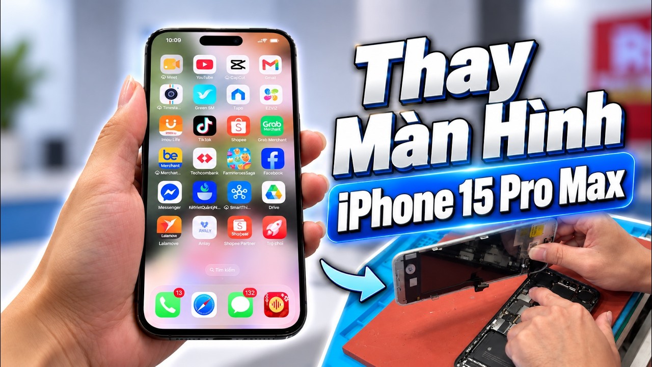 Video Thay màn hình iPhone 15 Pro Max