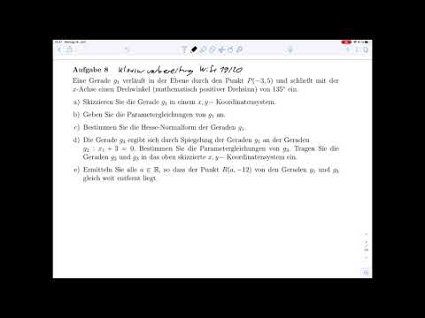 Analytische Geometrie – Geradengleichungen in der Ebene – Aufgabe 8 – Rep. Mathematik 1