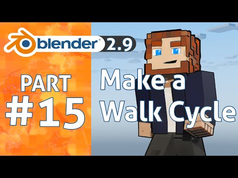 Animate a walk cycle in 2 minutes | Blender 2.9 Minecraft Animation Tutorial #15