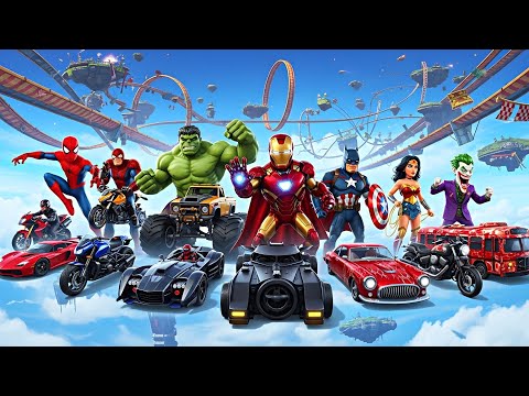 Superheroes Mega Ramp: Impossible Car Stunts in GTA V! 🦸‍♂️🏎️ (GTA 5 Gameplay)