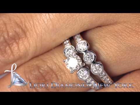 ER-0392 - 1.75 Carat D-VS2 Diamond Engagement Ring & Wedding Band Set 14k White Gold